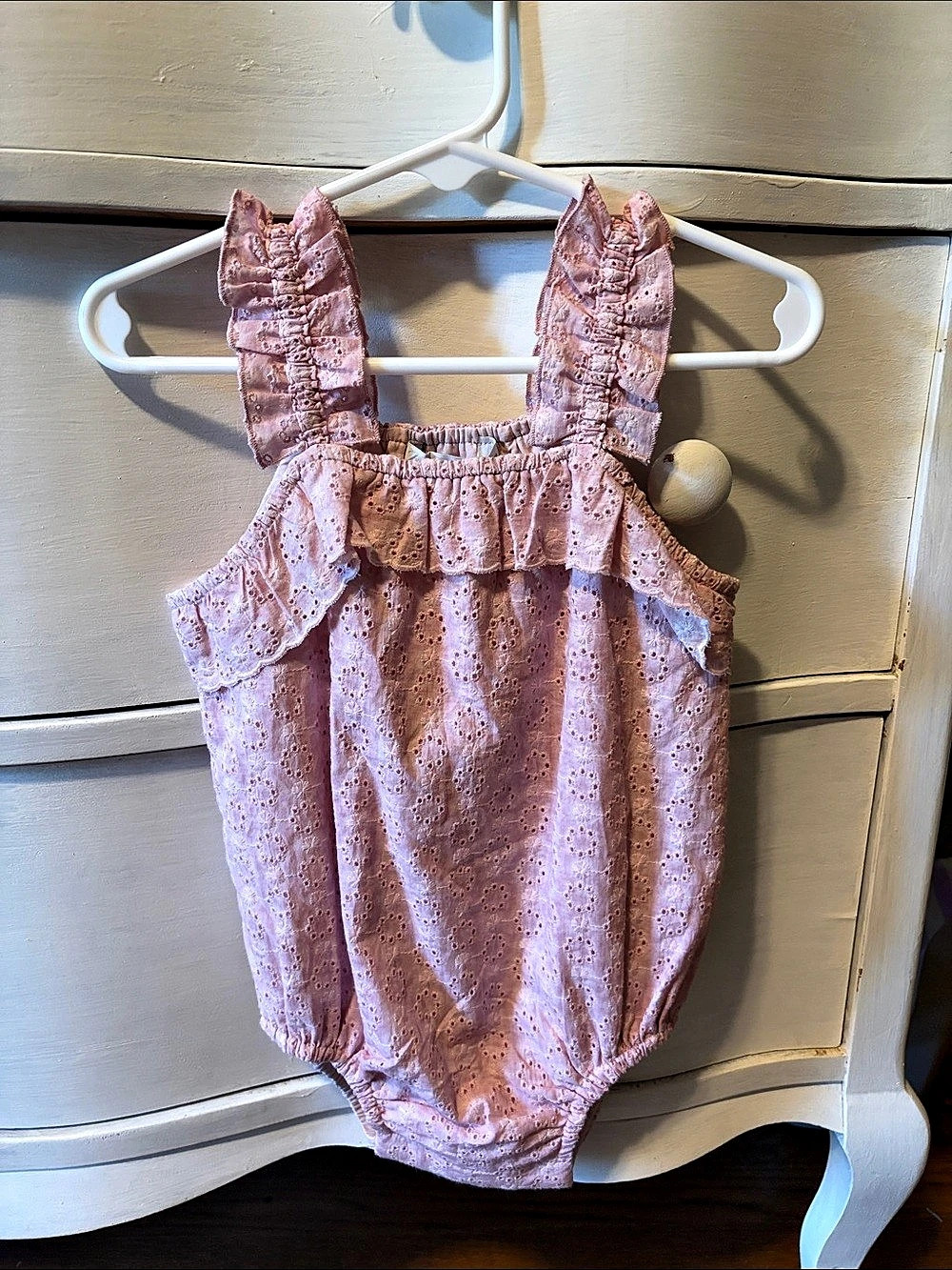NWT Zara Swiss Embroidered Romper Pink Girls 12-18M